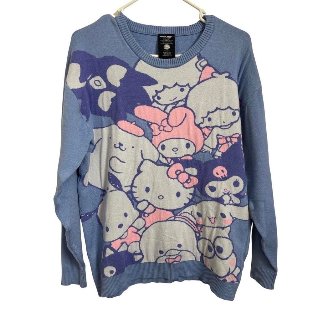 Hello Kitty Women's Sweater in Blue and Pink